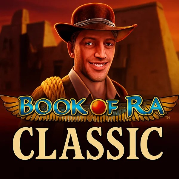 Book of Ra Classic slot visual from Novomatic available on cloverscasino.uk