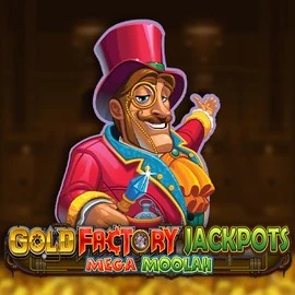 Jackpots logo of Gold Factory Jackpots Mega Moolah from Aurum Signature Studios at Clover Casino